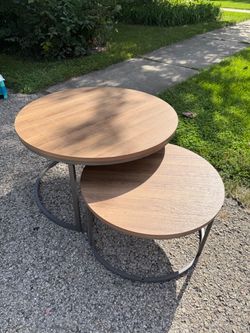 2 coffee tables 32”D x 32”W x 16”H