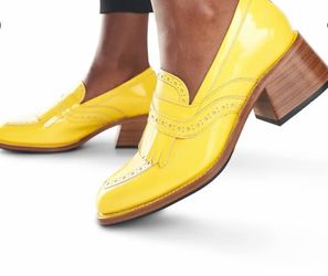 The Office of Angela Scott Miss Juliette Loafer in Sunshine. Perfect condition. Worn only one time.
