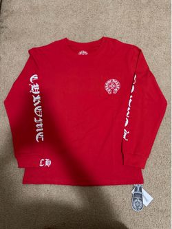 Red chrome hearts long sleeve shirt