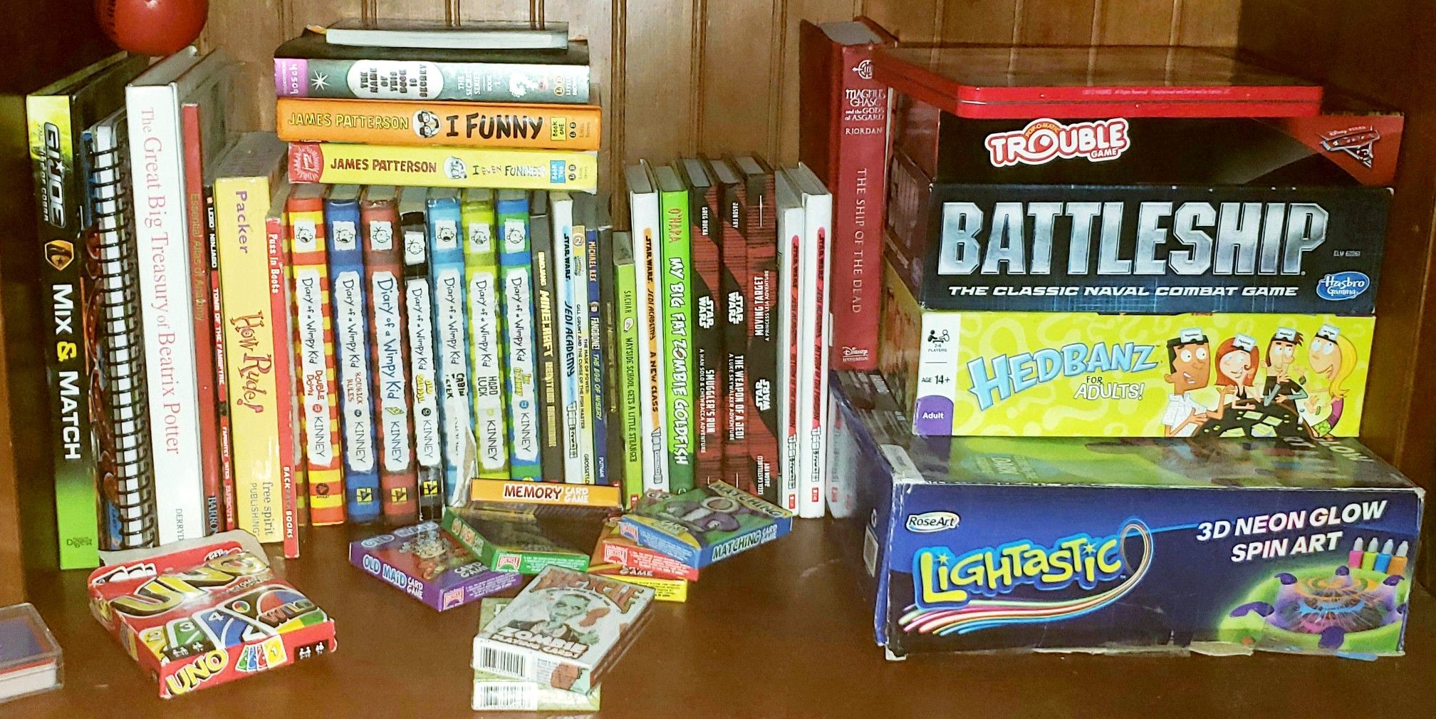 Kids games toys and books