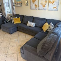 Beautiful Dar Grey / Blue Sectional Couch From Ashley Furniture 