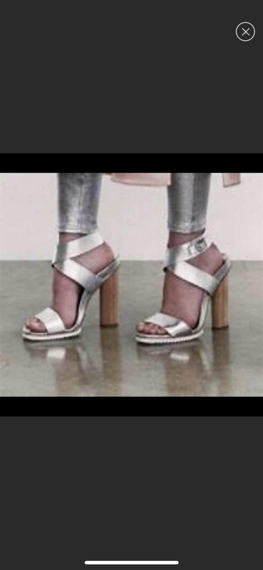 Silver Platform Sandals With Wooden Heels