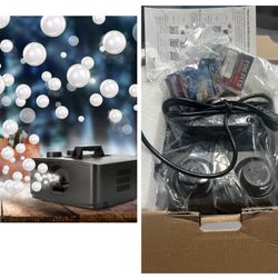 Fog Bubble Machine, 2 in 1 Professional Smoke Bubble Maker for Stage Party Halloween Christmas Wedding Birthday, 8000+Fog Filled Bubble Per Minute, 25