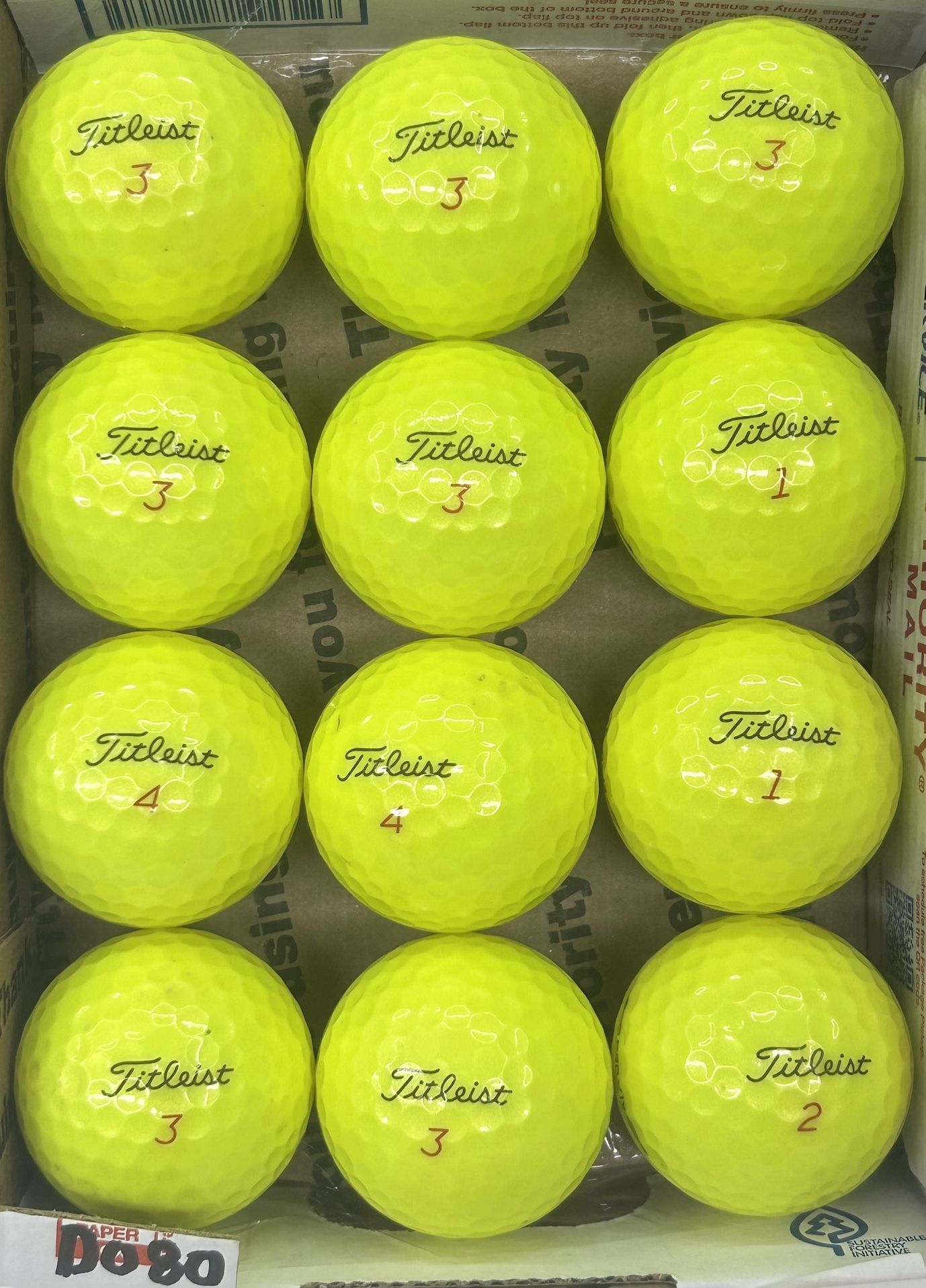 12 Titleist Pro V1X Yellow Golf Balls 5/4a Lot D080