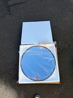 20” black circle mirror