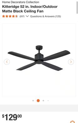 Kitteridge 52 in. Indoor Matte Black Fan