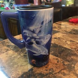 Spoontique Ceramic Dolphin Travel Mug