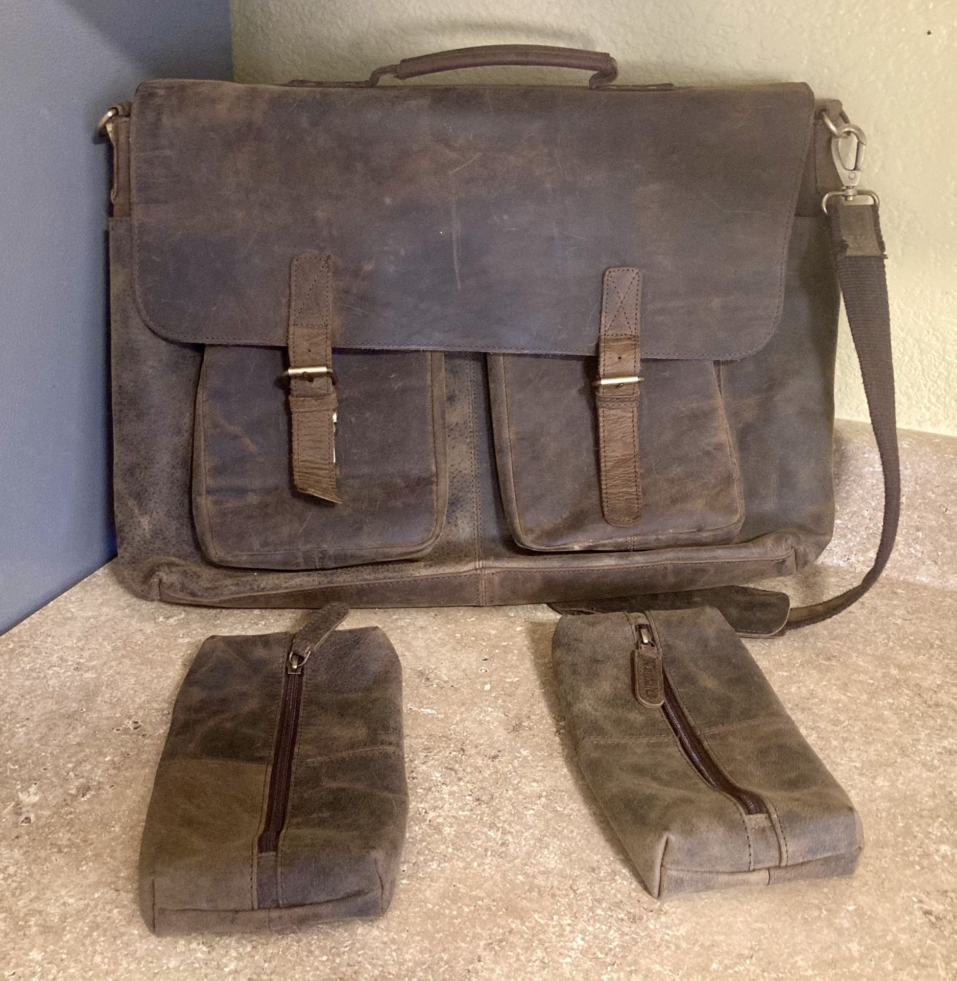 Buffalo Leather (Brown Distressed) Luggage / Bag 