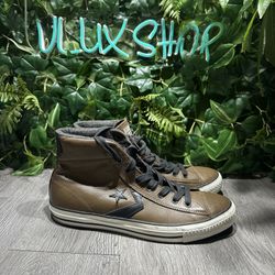 Converse Star Player Mid Dark Earth Brown Leather 136365C 10 US Mens