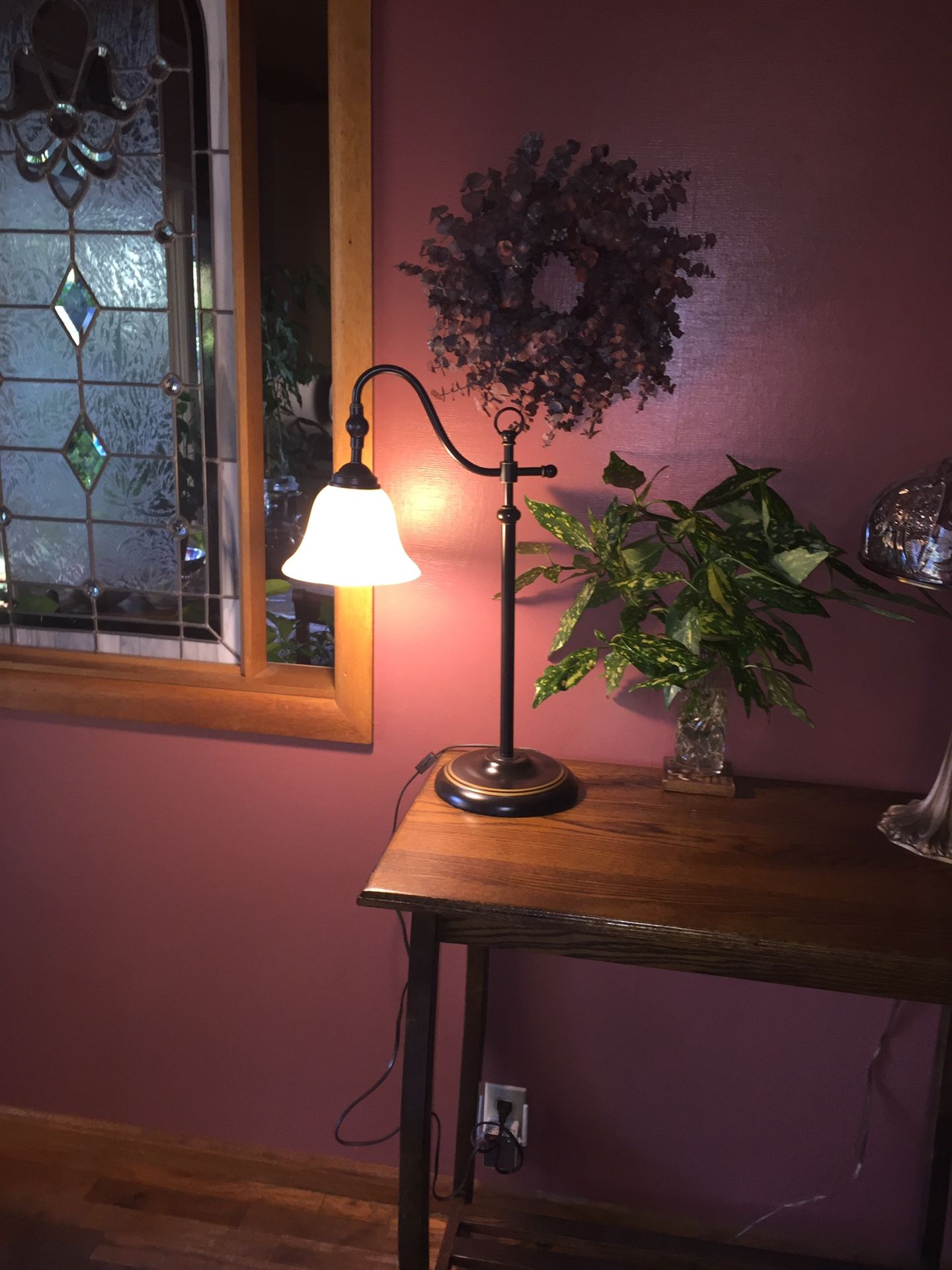 Lovely Metal And Glass Table Lamp