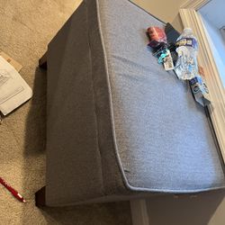 Grey Storage Ottoman 