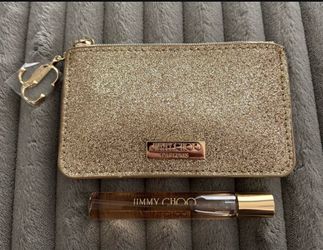 NEW JIMMY CHOO I WANT CHOO LE PARFUM TRAVEL SPRAY WITH GOLD ZIPPERED CASE $20 For Both!