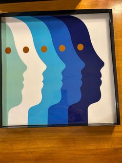 New Jason Adler Decorative Tray with Face Silhouette Print
