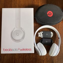 dr dre beats solo 3 wireless white headphones
