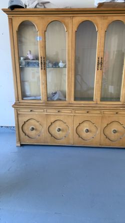 Dinning room cabinet blonde hard wood