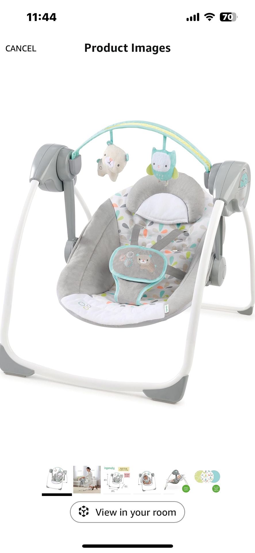 Compact & Portable Baby Swing