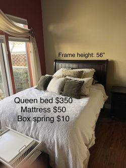 Bundle Deal: Queen Bed, Mattress, Box Spring, Side Table