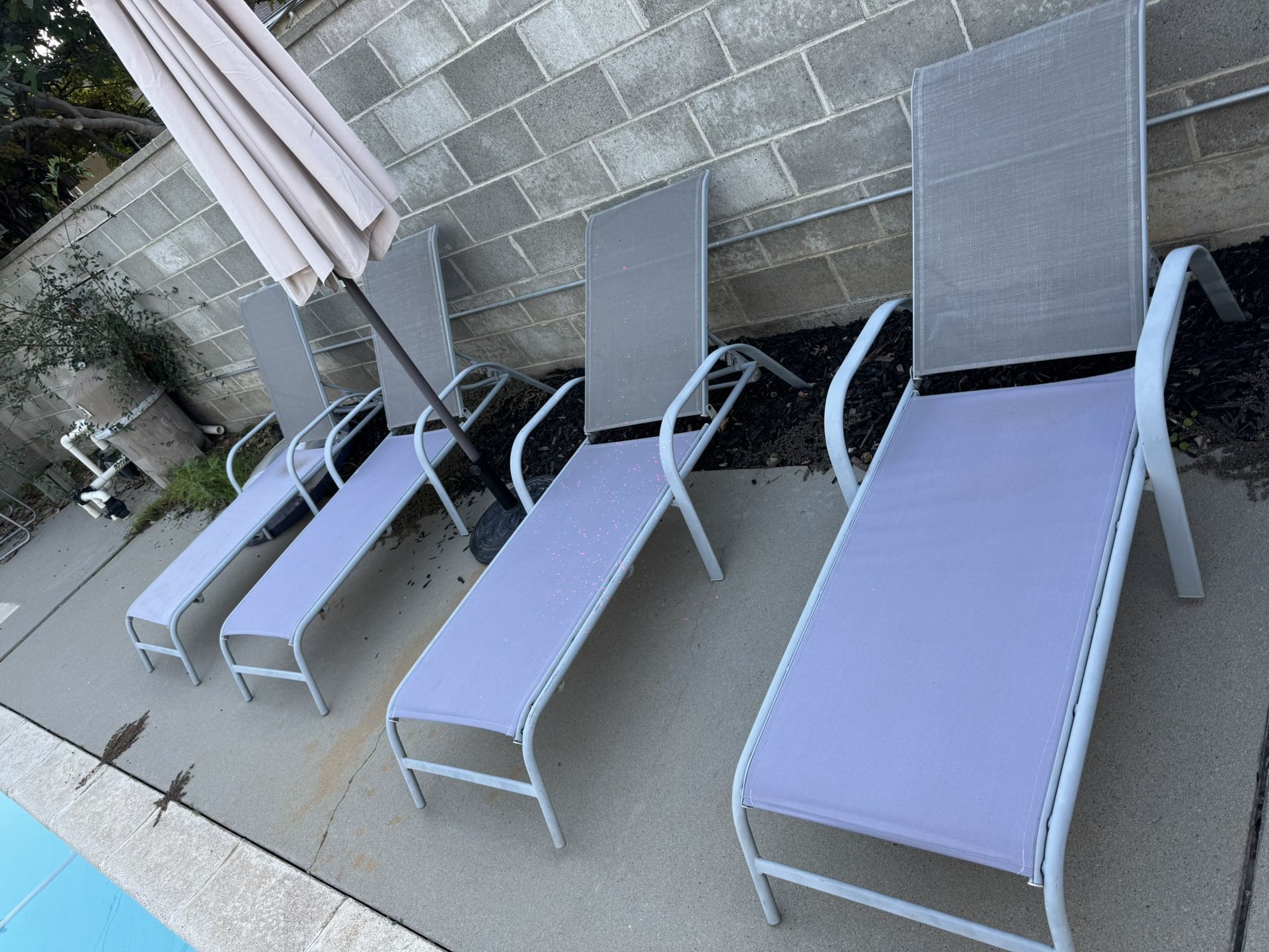 4 Pool Lounge Chairs 