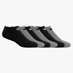 Adidas Originals Women's No Show Socks (Pack of 6) (Black/Grey Sz5-10)