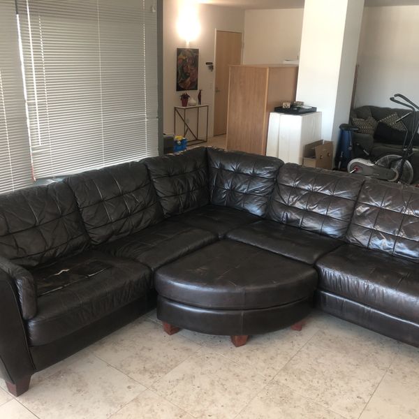 Mor Furniture, Leather Sectional Couch, Dark Brown for Sale in Scottsdale, AZ OfferUp
