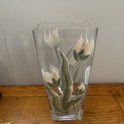 hand-painted glass vase