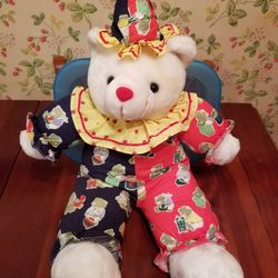 Vintage Cedar Point Clown Teddy Bear