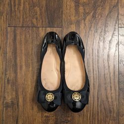 Kate Spade Black Patent Leather Bow Ballet Flats - Size 8