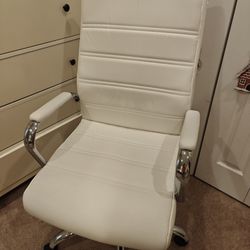 White Office Desk Chair Faux Leather.