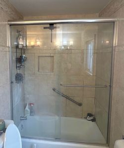 Sliding Glass Shower Door with Frame 57-11/16X 70