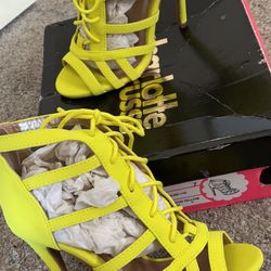 Yellow Neon Heels Size 7