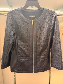 KL faux leather navy blue eyelet jacket ,S 🔥