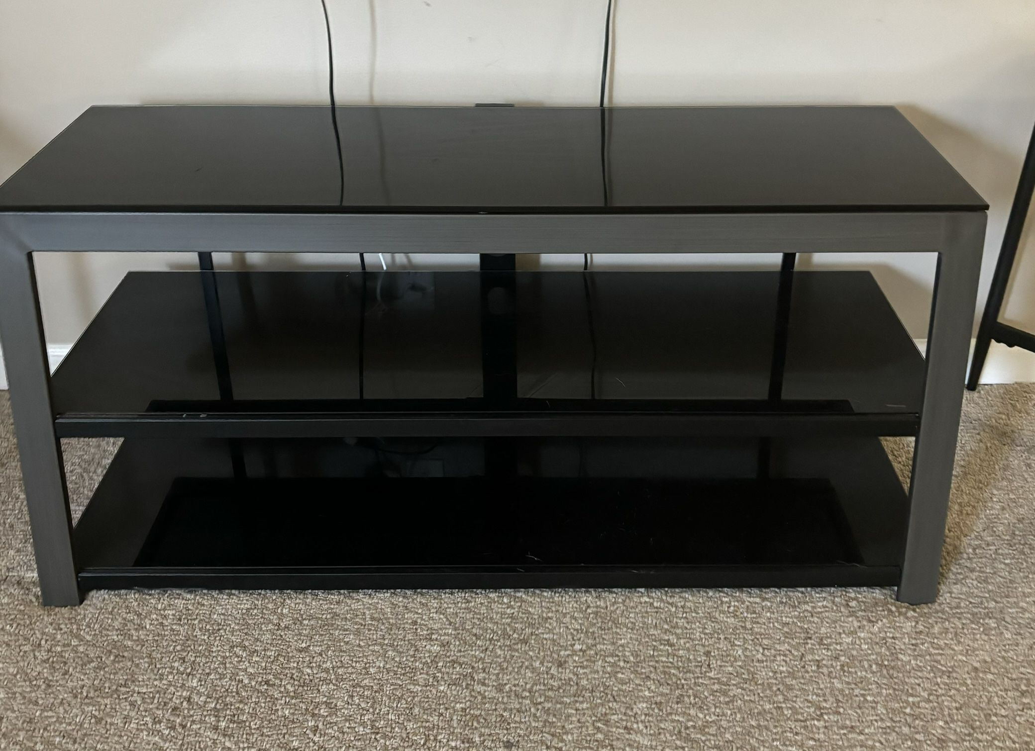 Black Glass TV Stand