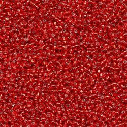 2mm Red Seed Beads for Jewelry Making 200 Grams About 18880pcs- Red Silver Lined