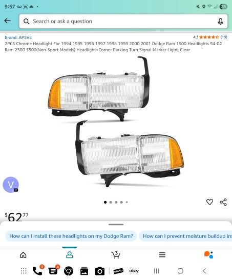 Dodge Ram Headlights 1(contact info removed) Brand New.
