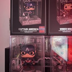 Rare Virtual Funkon Captain America Die Cast, Hard To Find Sticker most I’ve Seen Are The Common Convention Sticker Being Sold 