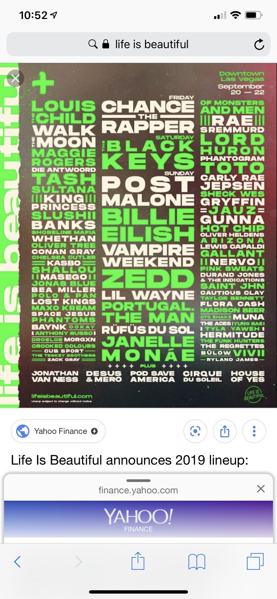 LIFE IS BEAUTIFUL 3-DAY GA WRISTBANDS FACE VALUE PRICE