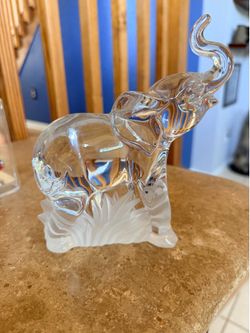 Clear Glass Elephant Figurine Lennox