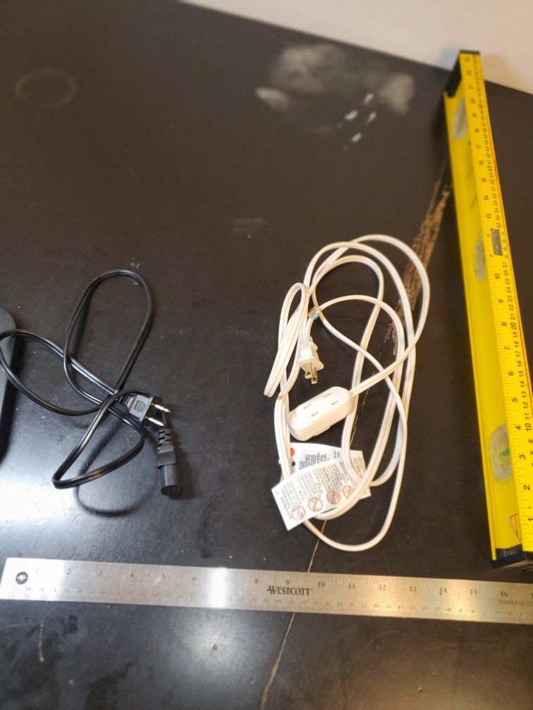 Power Cord 10A 125V 3.5 FEET Black+ Extension 13A 125V 8.5 FEET White with a sliding cover net weight 9 oz