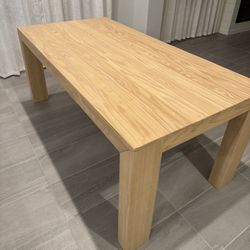 Plank+Beam Solid Wood Dining Table 60” – Blonde Wirebrush