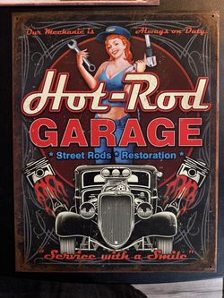 Wall decor- Hot-Rod Garage Retro Tin Metal Sign
