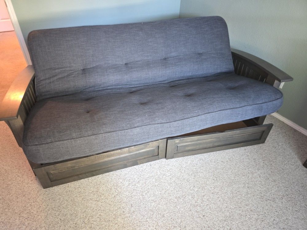 Memory Foam Three Position Futon With Storage