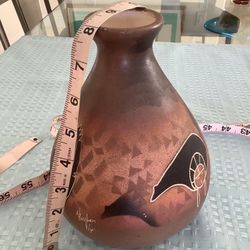 Signed Vase  Hand Made Pottery  American Indian