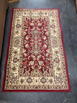 Kashan Collection Burgundy Area Rug (3x5)