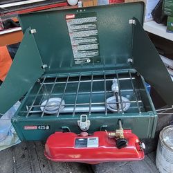 Vintage De Luxe 2 Burners Top Coleman Gas Fluid 425 Like New