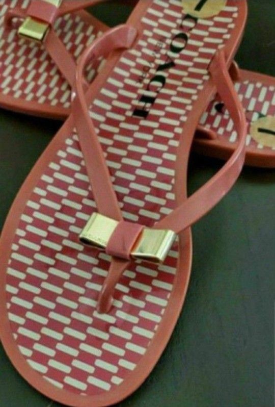New Coach PINK /WHITE Women's 7 Sandals