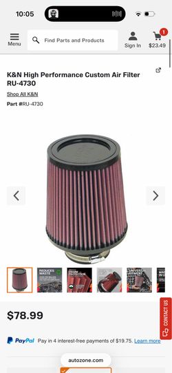 K&N High Performance Custom Air Filter RU-4730
