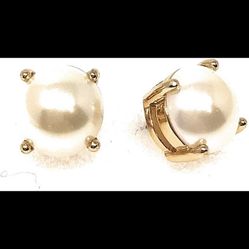 Kate Spade, gold plated, pearl earrings
