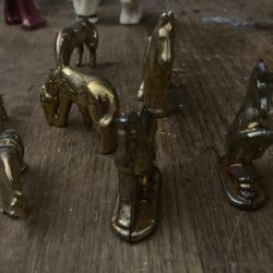 Vintage brass miniature Horse figurines