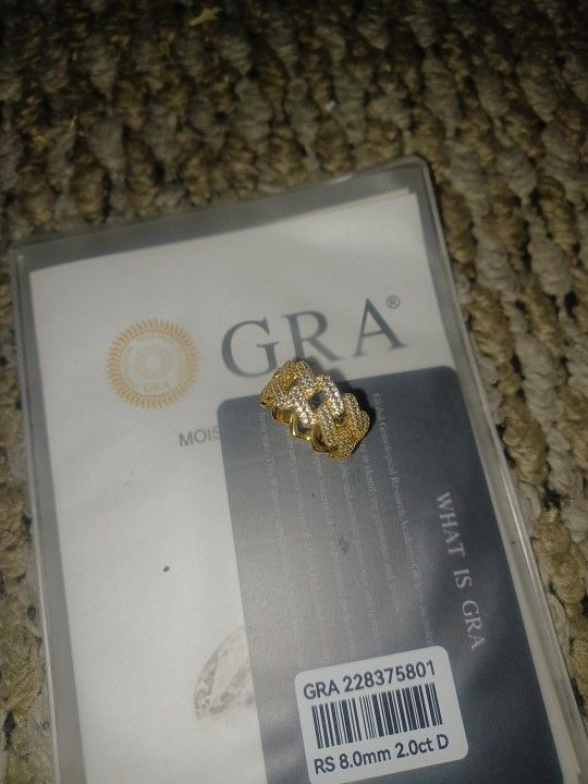 Cuban Mossanite Ring Size 6