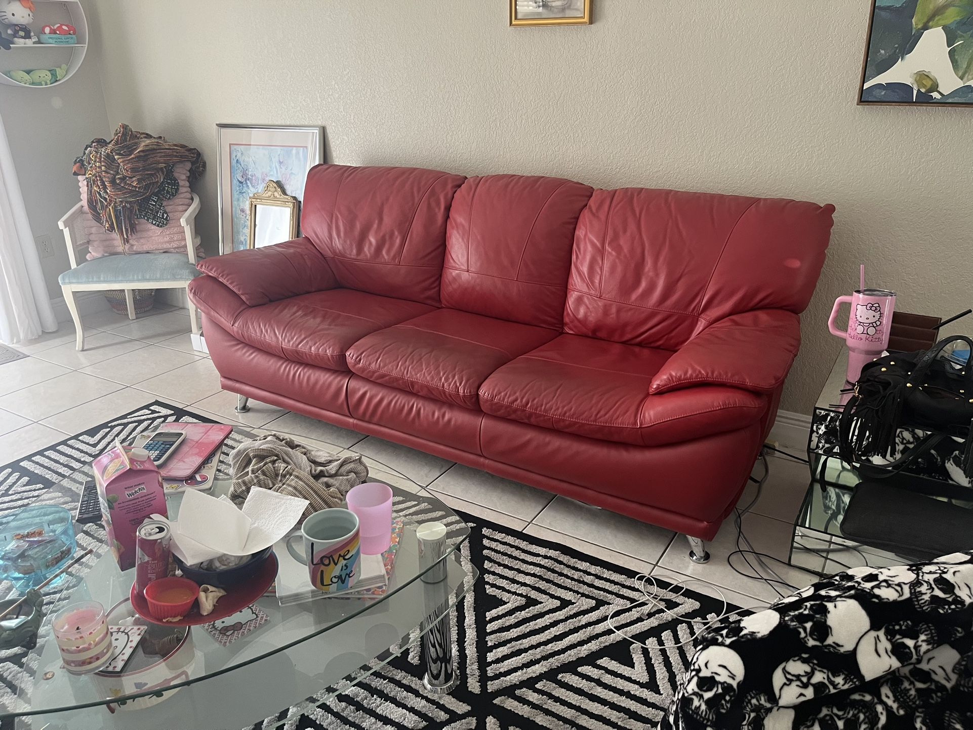 Red Leather Couch